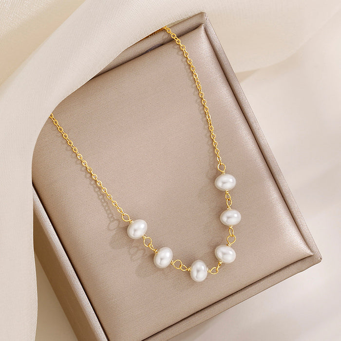 Wholesale Copper Pearl Necklace JDC-NE-SMT010