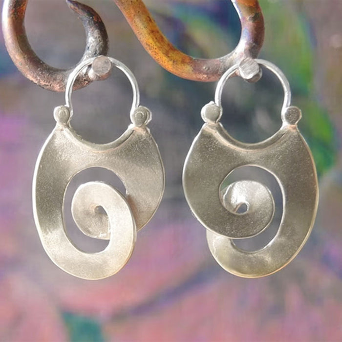 Wholesale Gypsy spiral design earrings retro geometric personality earrings