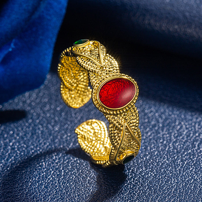 Wholesale Light luxury open mouth ring, niche design ring