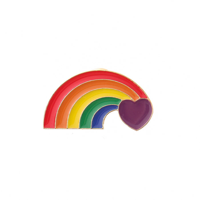 Wholesale Rainbow Heart Letter Brooch