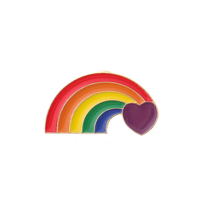 Wholesale Rainbow Love Letter Metal Badge JDC-BC-NanLuo003