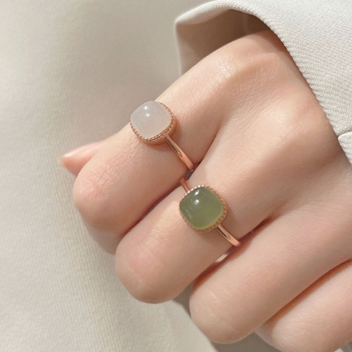 Wholesale Minimalist ring, women's jade ring, niche design, new style