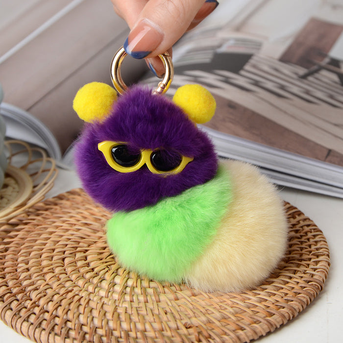 Wholesale Ugly-cute f caterpillar keychain