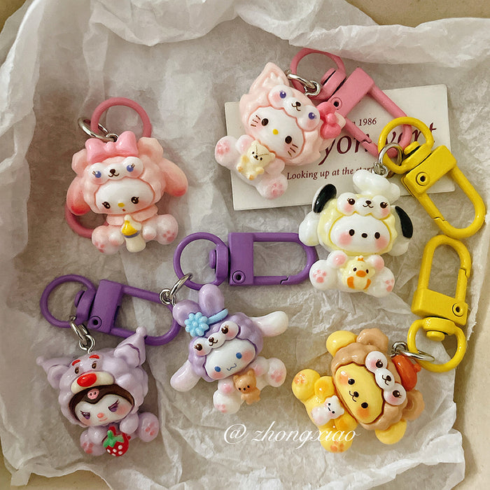 Wholesale  Cartoon Keychain Pendant Cute Student Schoolbag Hanging Accessories Bag