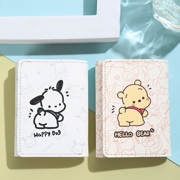 Wholesale  women's short wallet cute cartoon certificate coin purse card bag