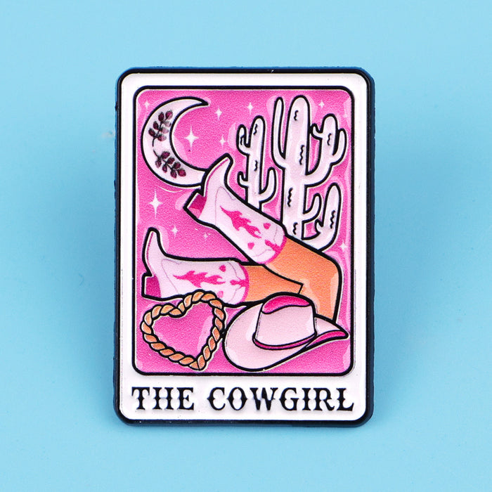 Wholesale 5pcs Metal Cowgirl Alloy Heart Badge