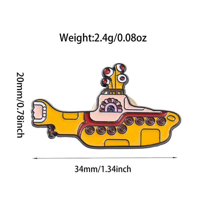 Wholesale Beatles Yellow Submarine Enamel Pin Brooch Metal Music Band Badge For et Backpack Decorative Accent