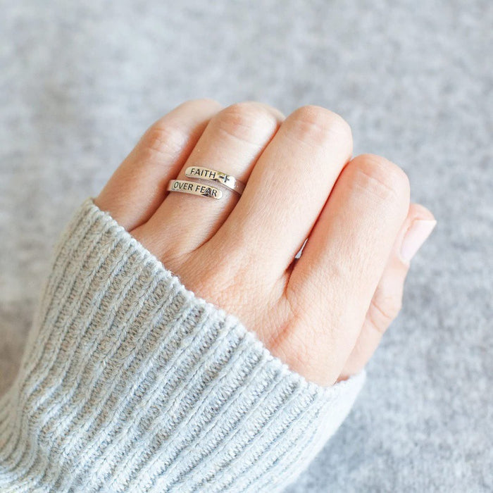 Wholesale Alloy geometric cross ring ring open adjustable ring