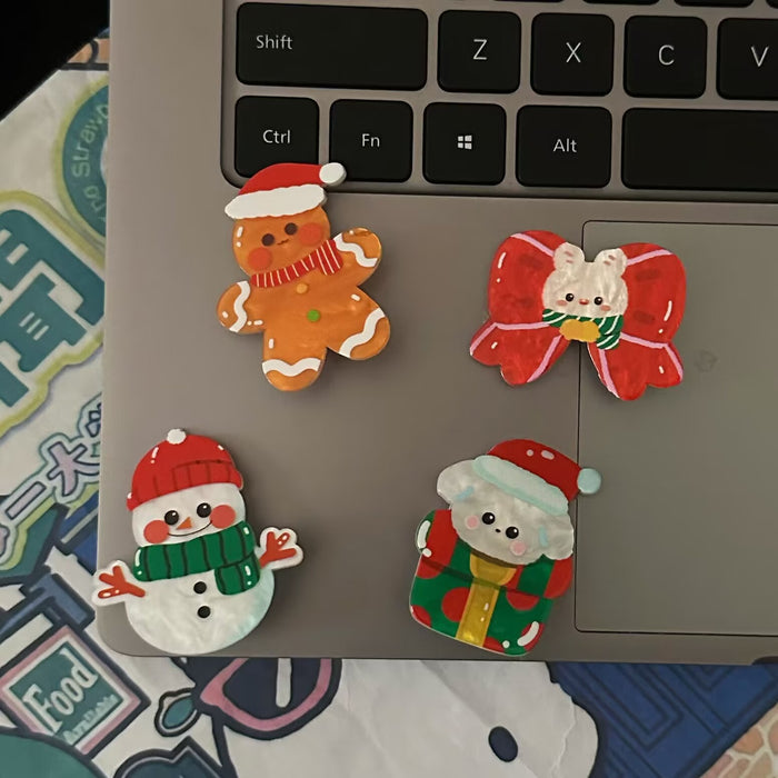 Wholesale Christmas series acrylic snowman hairpin sweet and versatile girl style bangs clip hairpin accessories