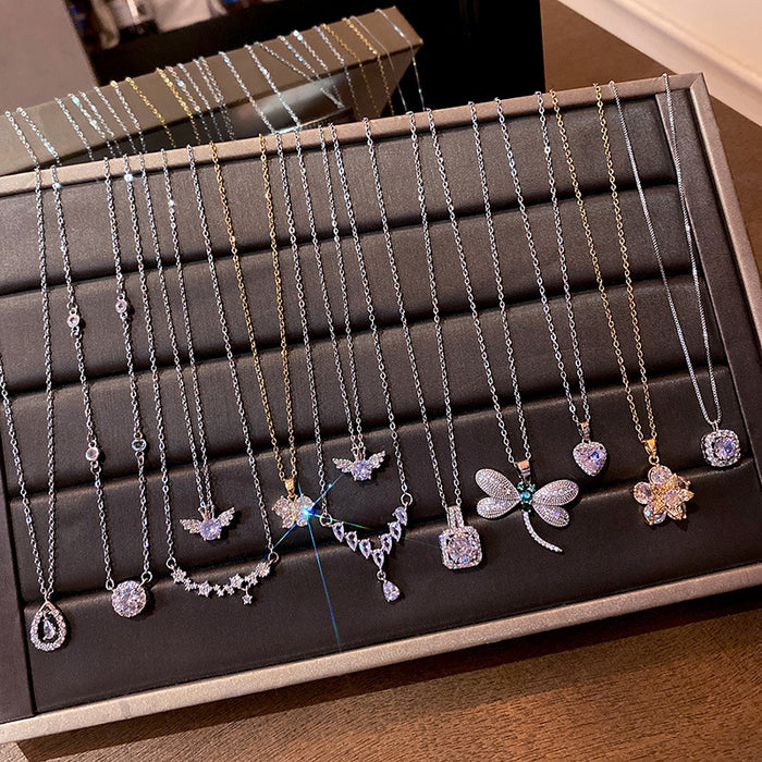 Wholesale Titanium Steel Micro Inlaid Zircon Clavicle Chain