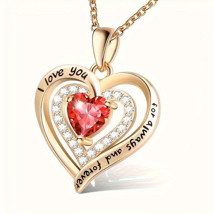 Wholesale December birthstone heart-shaped diamond necklaces