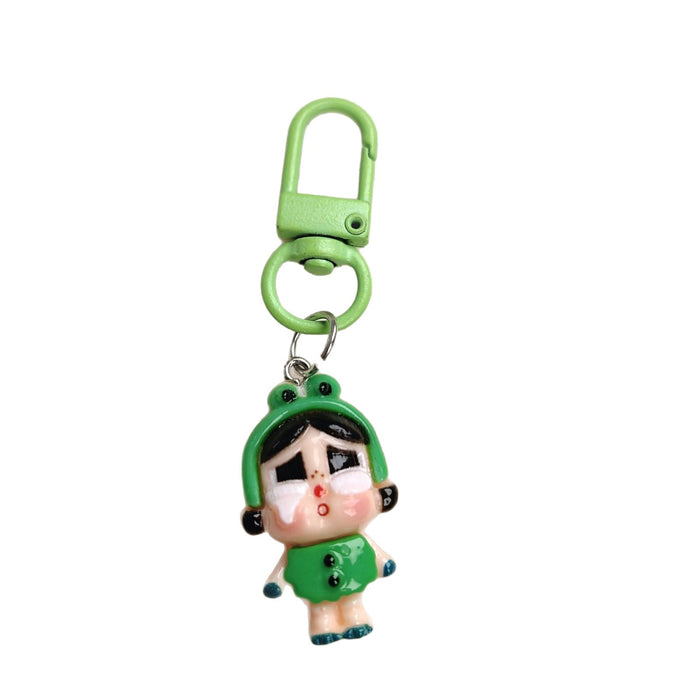 Wholesale Cute Crying Baby Girl Healing Keychain Mobile Phone Pendant Girl Soft Cute Ins Backpack Jewelry Best Friend Couple Gift