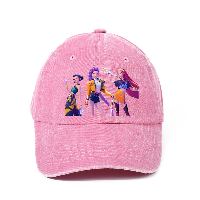 Wholesale Kpop cartoon character washed baseball cap
