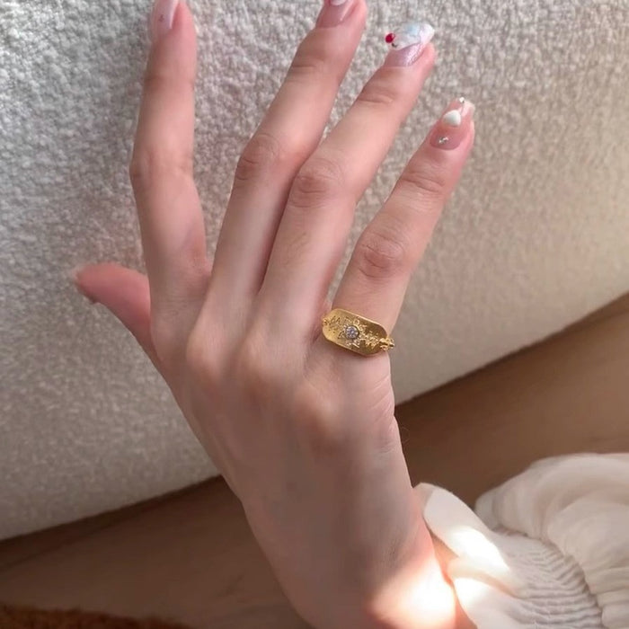 Wholesale  Golden Wire-drawing Ring Women's Index Finger Ring Opening