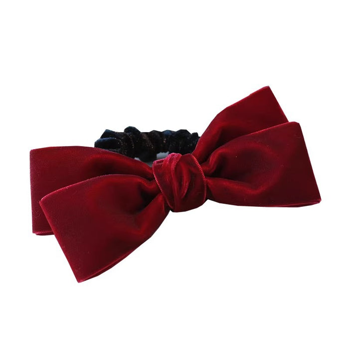 Wholesale black bow hair rope hair accessories velvet simple temperament hair tie female hair band new high-grade hair rope