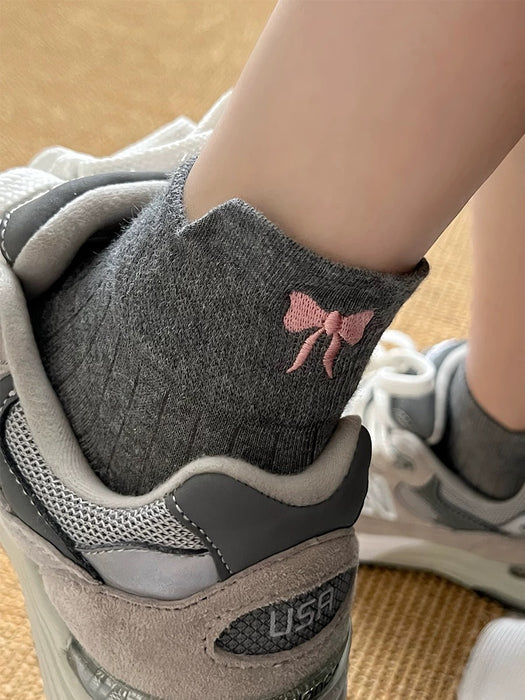 Wholesale Bow Socks Thin Cotton Cute Mesh Breathable Short Socks