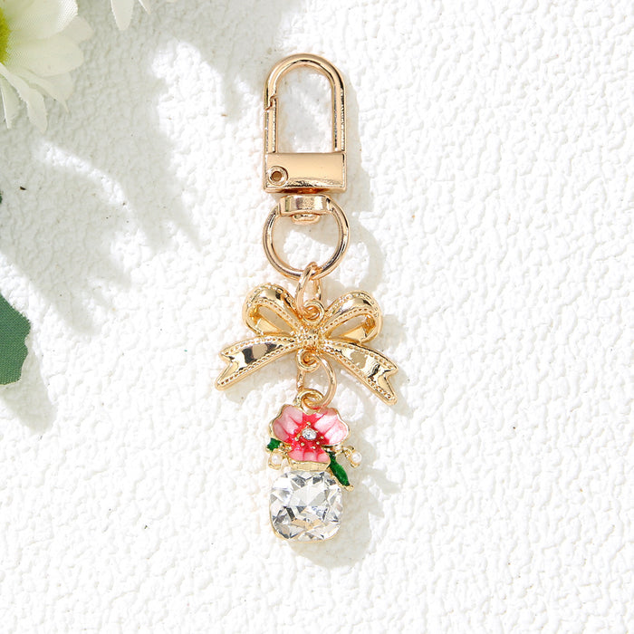 Wholesale Alloy Pearl Flower Keychain Bag Charm - Korean Style Jewelry Accessory for Women