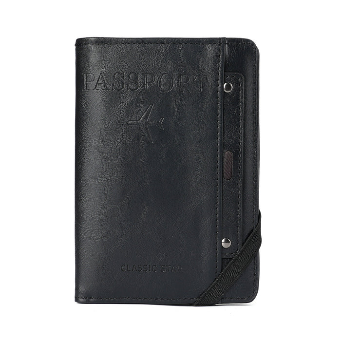 Wholesale Modern Black PU Passport Holder with Vaccine Card Slot - Travel Essential