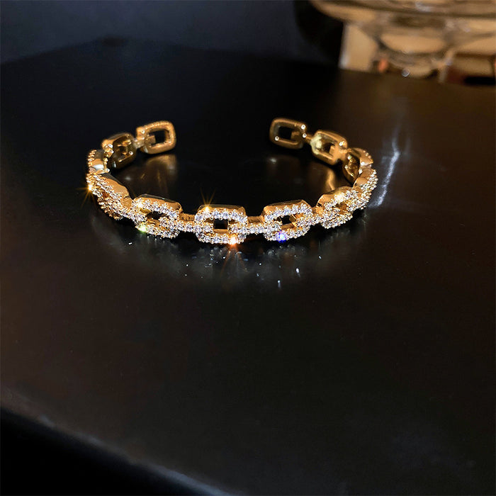 Wholesale Electroplated Zircon Titanium Steel Bracelet Simple High Sense Bracelet Niche Temperament  Bracelet
