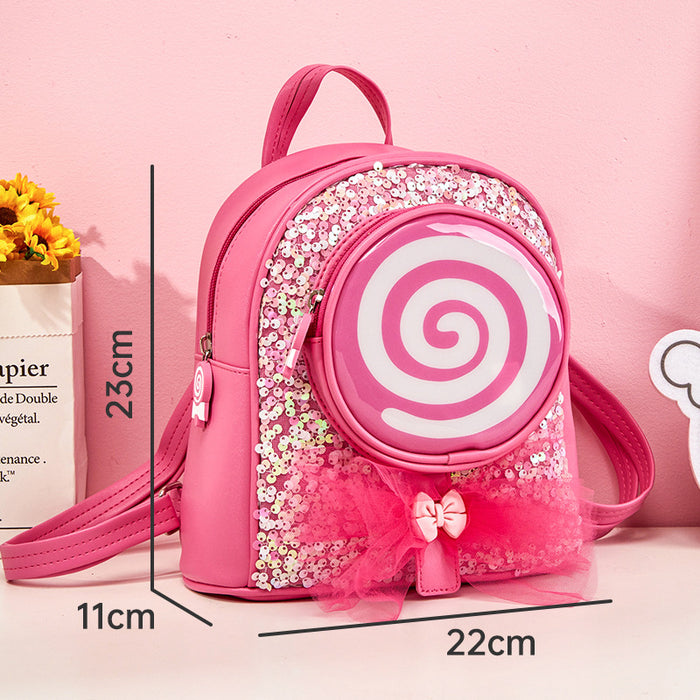 Wholesale Girls Backpack Leisure Travel Lollipop Small Schoolbag Led Light Fashion Cute Princess Children' s Backpack