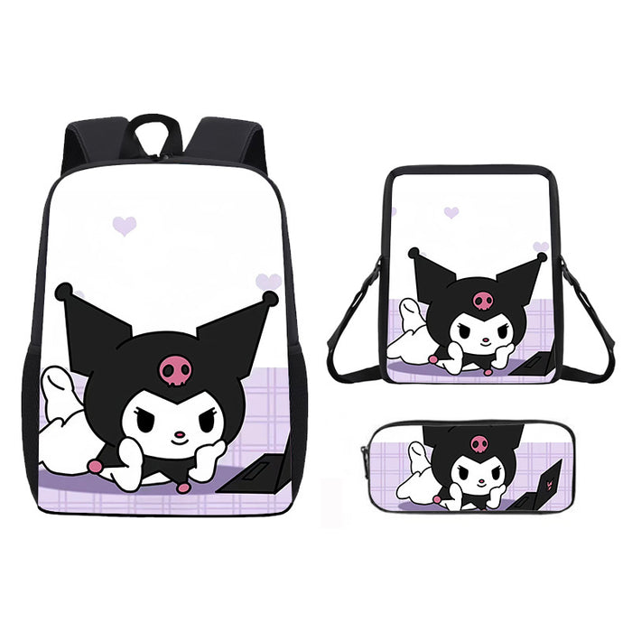 Wholesale Backpack Satchel Pencil Case Three-piece Student Schoolbag