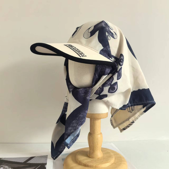 Wholesale Alphabet Embroidered Duck Tongue Hat Funny Printed Headband Hat Strap Sunscreen Hat