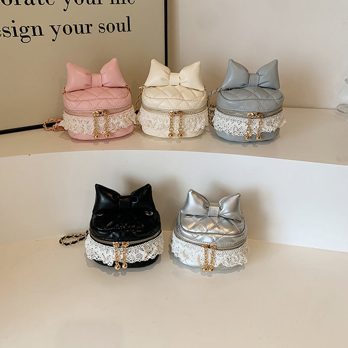 Wholesale New lace bow embroidery thread bucket bag, parent-child chain crossbody bag