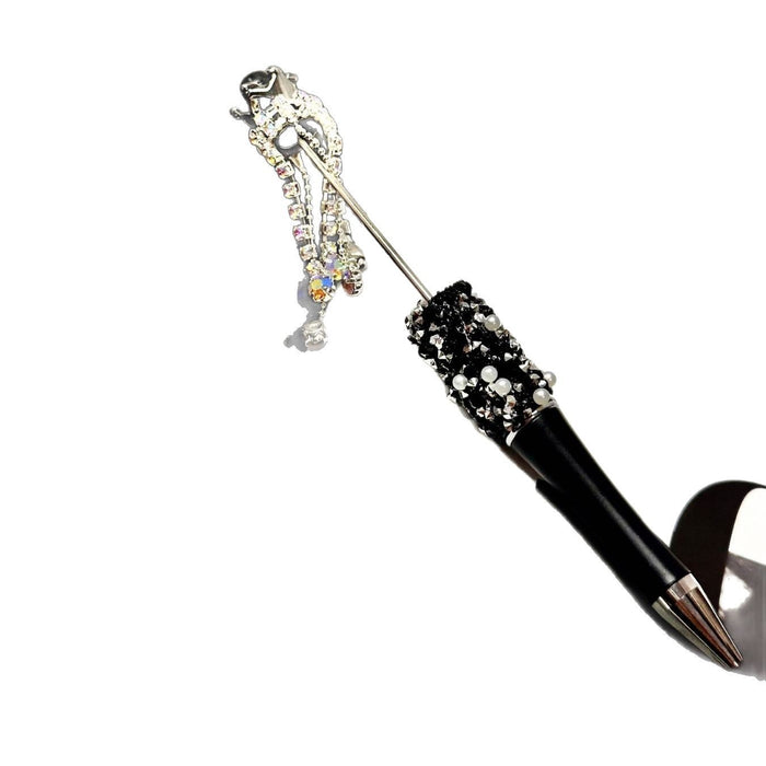 Wholesale Beaded Crystal Pen,  Spinning Model,  Black Ink,  Jewelry Accessory Gift