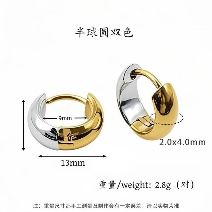 Wholesale Geometric earrings with ear loops, niche and high-end, non fading titanium steel earrings