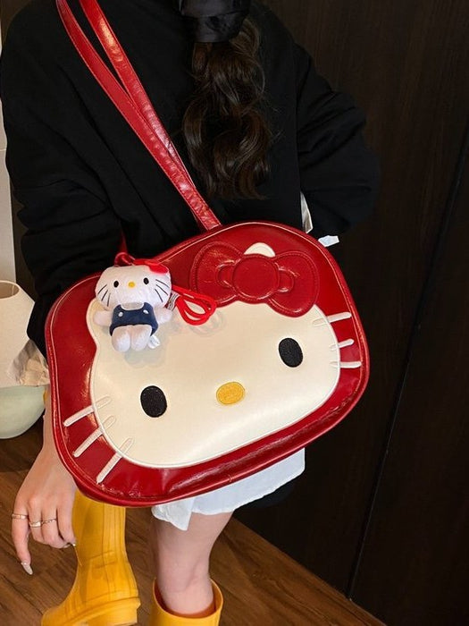 Wholesale Cat's Big Face Bag Texturing Backpack Cute Cartoon Women' s Bag