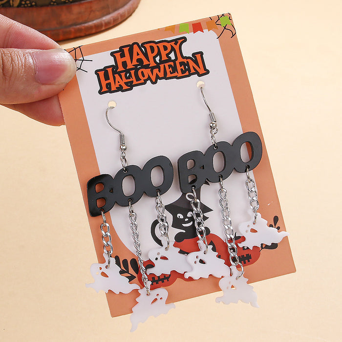 Wholesale  Acrylic Paint Earrings Ghost Personalized Long Earrings Holiday Earrings