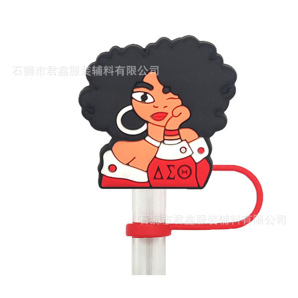 Wholesale 50pcs Red Community Straw Cap  Decorative Dust Plug Straw Cover