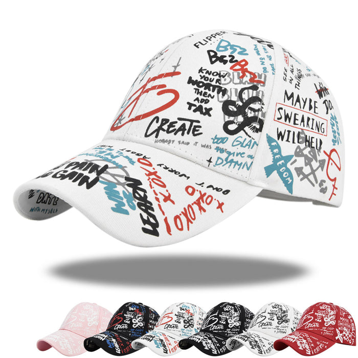 Wholesale printing baseball cap three-dimensional graffiti cap mesh baseball cap sun hat lovers hat