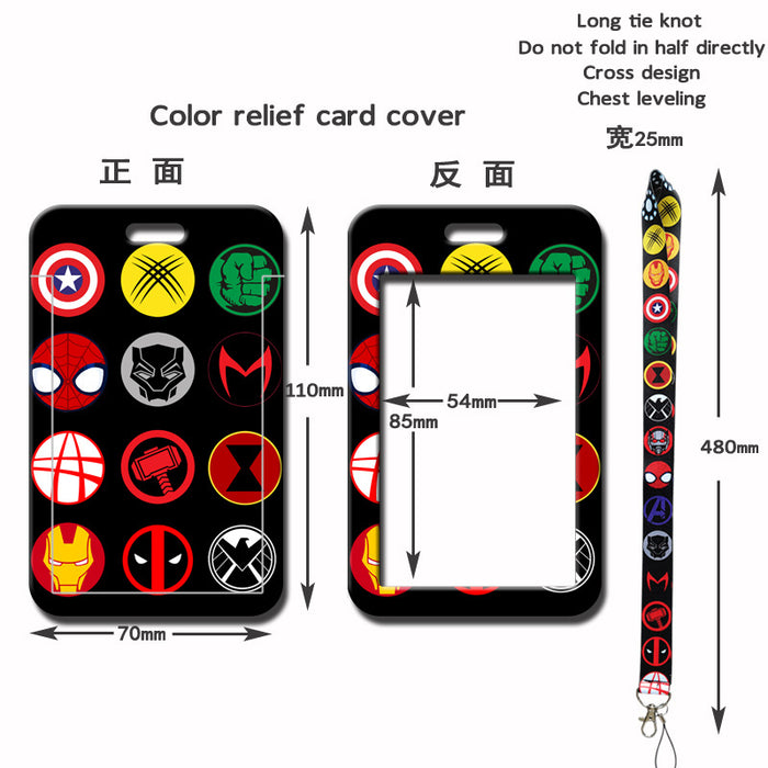 Wholesale Creative Cartoon Heat Transfer ABS Hard Card Case With Polyester Lanyard For Campus Bus Work And Meal Cards