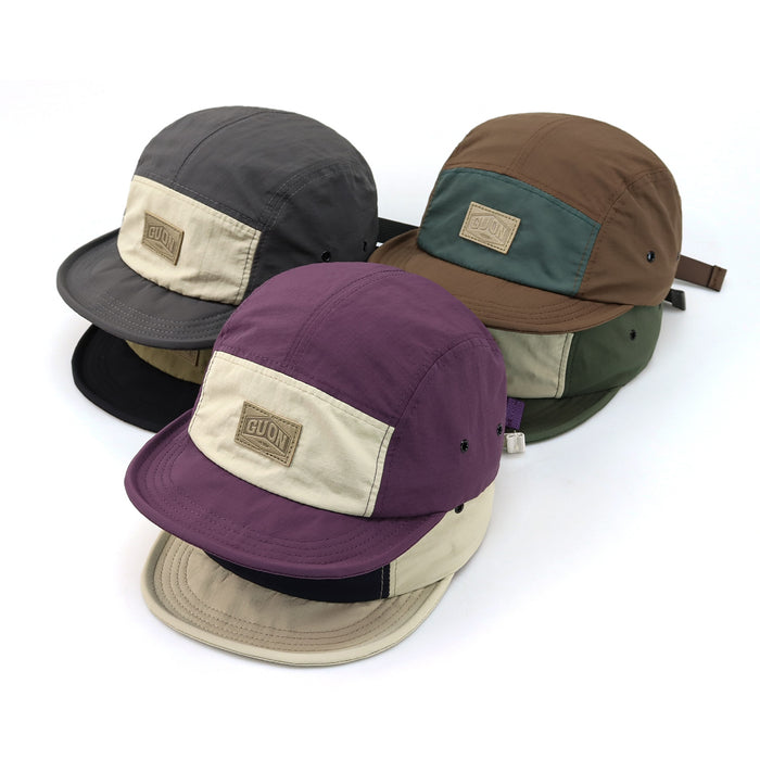 Short Eave Retro Five-piece Hat Color-matching Outdoor Cap Four Seasons Soft-edge Baseball Cap Women's Quick-drying Fabric Hat