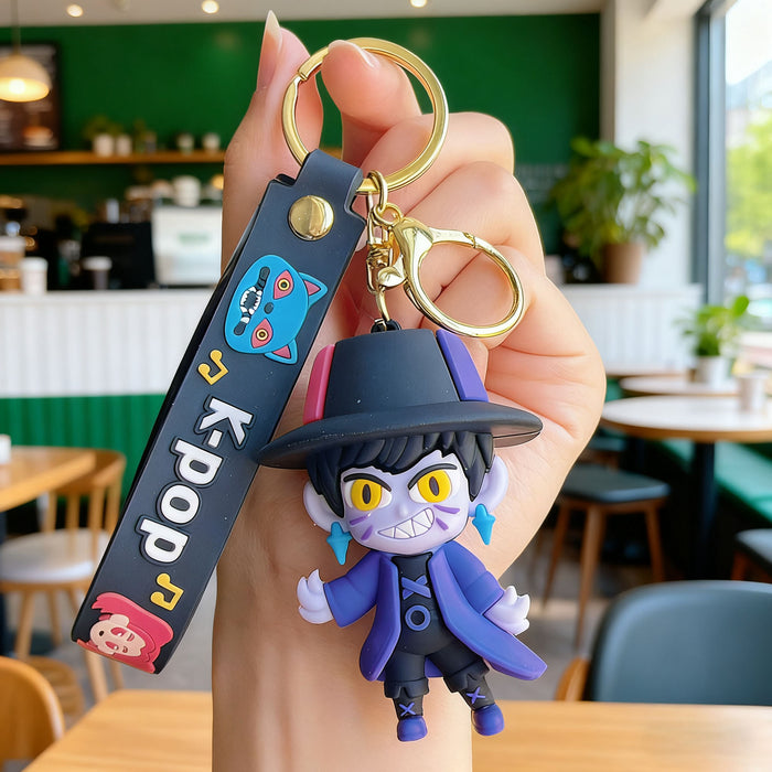 Wholesale Flexible Rubber Anime Witch Girl Keychain Cute Bag Pendant Fashion Accessory Gift