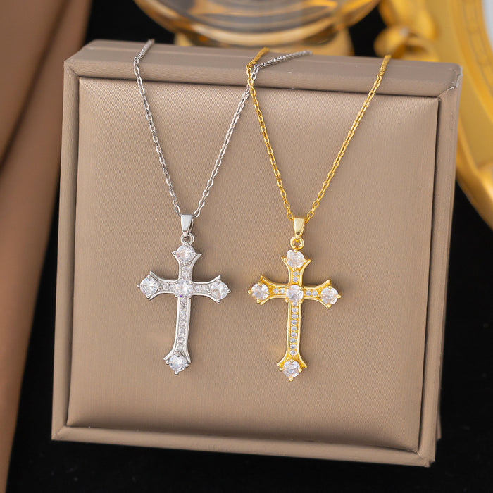 Wholesale Diamond Cross Necklace Women's choker necklace