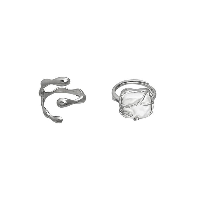 Wholesale Retro pearl ring, female personality trend, square opening ring, personality temperament, index finger