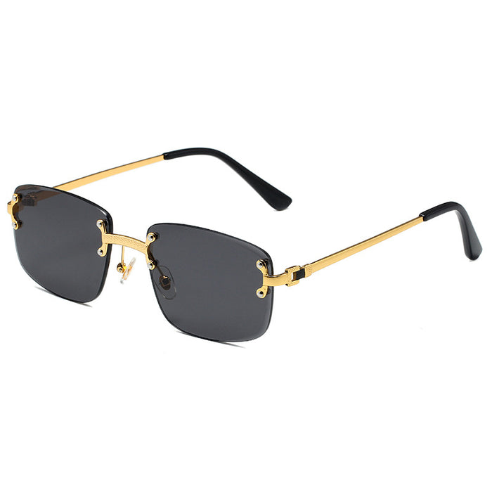 Wholesale  Rimless Trim Spring Foot Sunglasses Women's  Gradient Sunglasses Men's