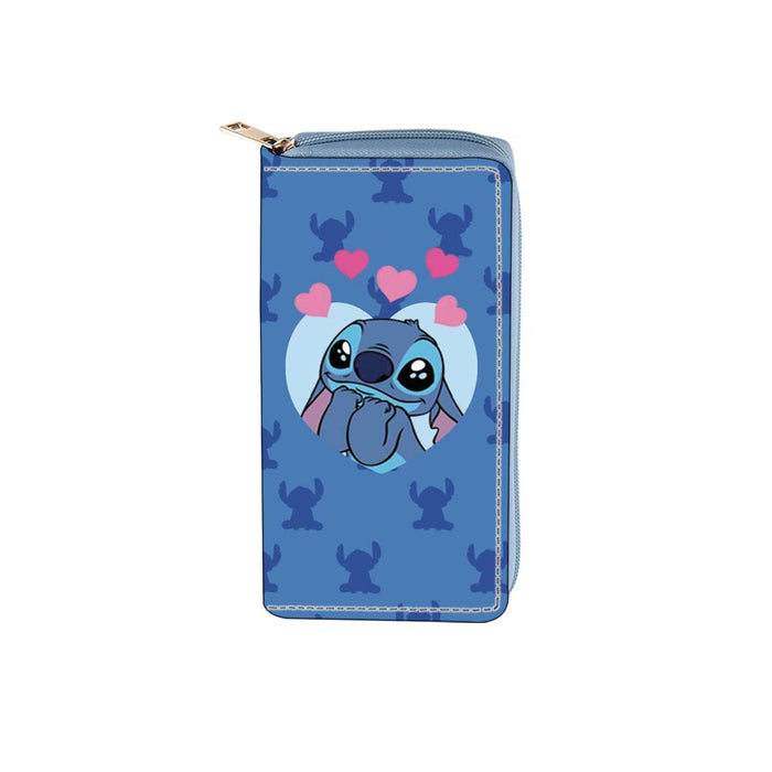 Wholesale Anime Peripheral Stitch PU Long Zipper Wallet 782 Stitch Wallet Printing JDC-WT-DengX001