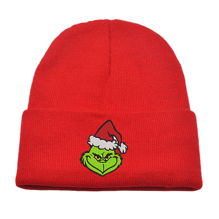 Wholesale Christmas Embroidery Acrylic Wool Knitted Hat JDC-FH-HaiPu011