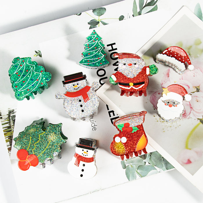 Wholesale Snowman  Christmas Tree Shoes Christmas Hat  Christmas Clip Hair Clip Cute Cartoon