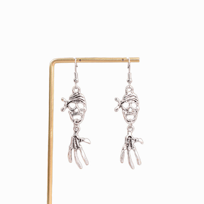 Wholesale Retro funny  palm skull pendant earrings personality fun all-match earrings