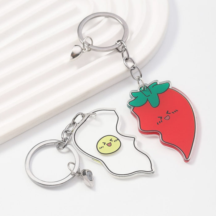 Wholesale Acrylic Love Magnet Keychain JDC-KC-RongRui073