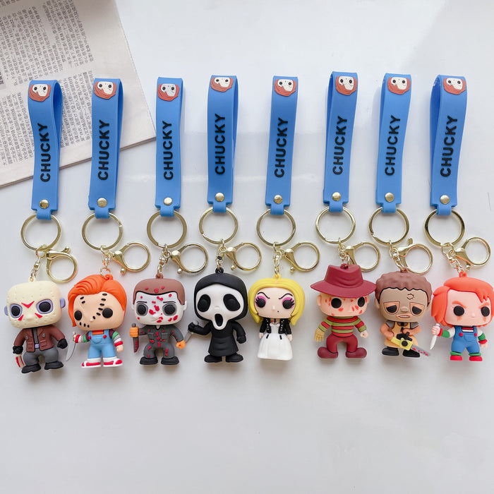 Wholesale Halloween cartoon doll silicone keychain JDC-KC-JuShu043