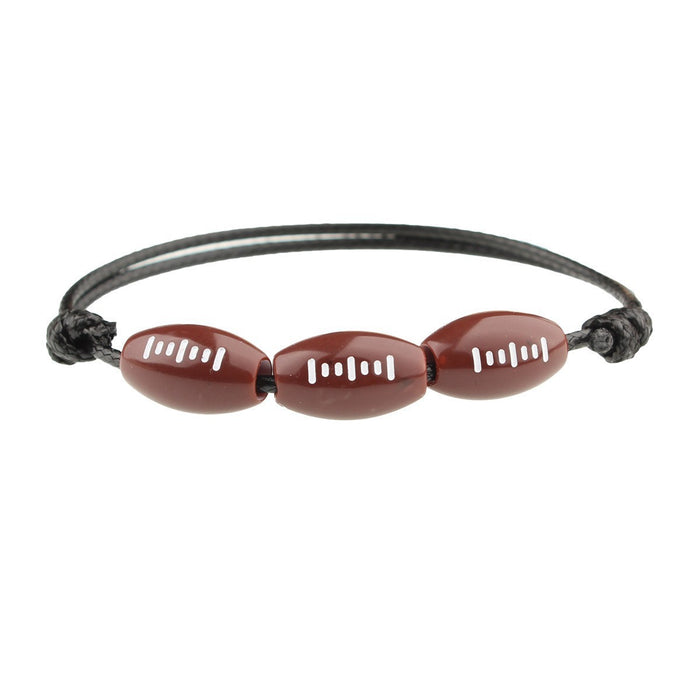 Wholesale Adjustable Elasticity Sports Bracelet, Football, Baseball Bracelet, Ball Beads, Handmade Rope
