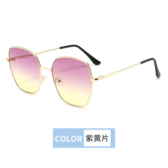 Wholesale Sunglasses Women's  UV-resistant Sunglasses Gradient Large Frame Metal Sunglasses