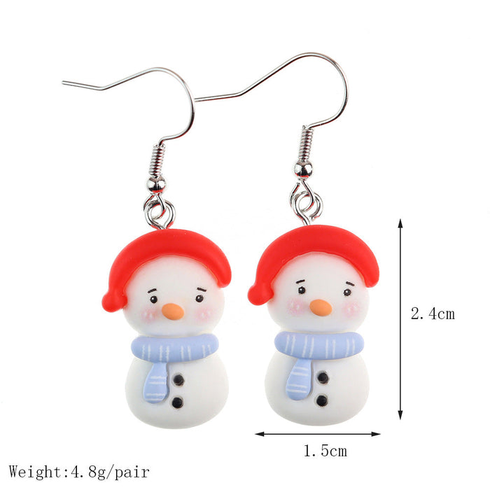 Wholesale Earrings Resin Santa Snowman Elk Christmas Tree JDC-ES-niqing024