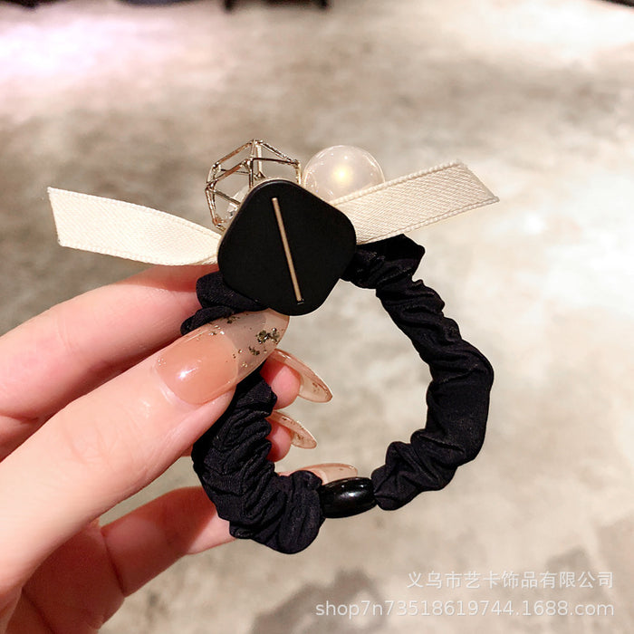 Wholesale Rhinestone Hollow Hair Tie Pearl Hair Tie JDC-HS-Kayi008