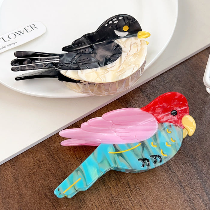 Wholesale Colorful Bird Design Handmade Acetate Shark Hair Clip